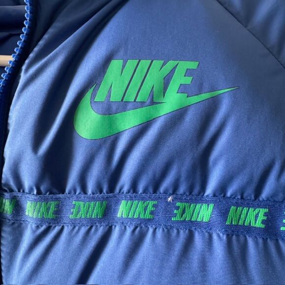 Nike Big Kids' Down Jacket Game Royal/Stadium Green Puffer Size Lg - Picture 4 of 8